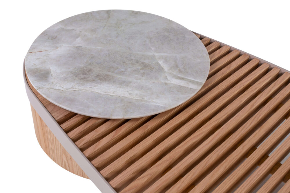 Mesa de Centro Fluid Ripada + Mármore - Image 2